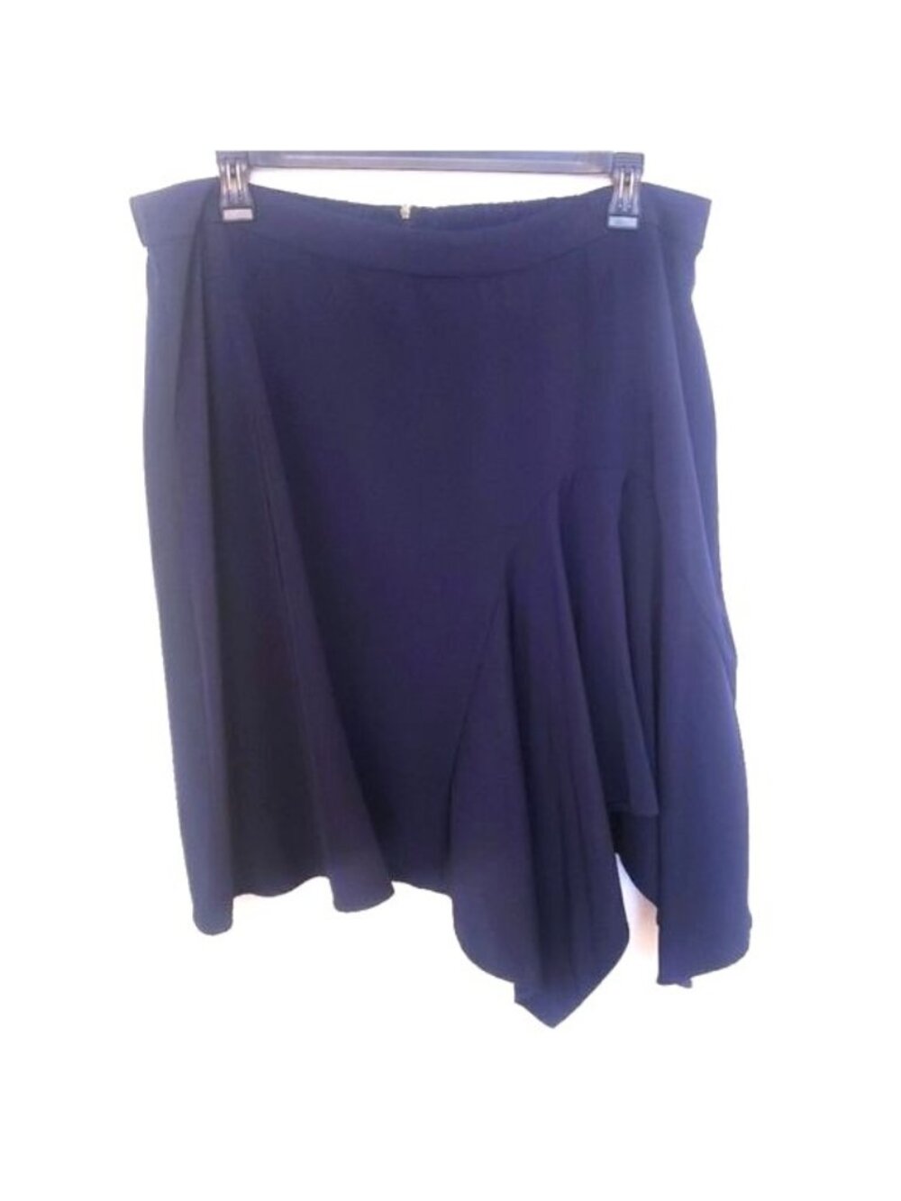 Eloquii Flirty Asymmetrical Hem Blue A-Line Lightweight Skirt Size 20 EUC